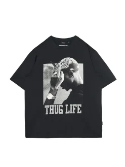 Cropp Koszulki*Czarna koszulka z nadrukiem Tupac Shakur czarny