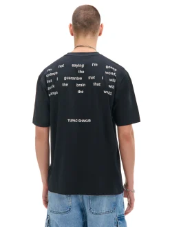 Cropp Koszulki*Czarna koszulka z nadrukiem Tupac Shakur czarny