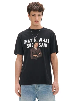 Cropp Koszulki*Czarna koszulka z nadrukiem The Office czarny