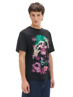 Cropp Koszulki*Czarna koszulka z nadrukiem Jokera czarny