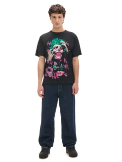 Cropp Koszulki*Czarna koszulka z nadrukiem Jokera czarny