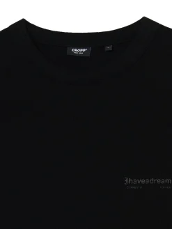 Cropp Koszulki*Czarna koszulka z napisami czarny