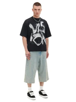 Cropp Koszulki*Czarna koszulka z napisem czarny