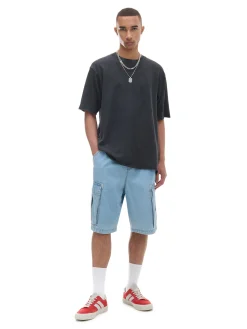 Cropp Koszulki*Czarna koszulka z surowym wykończeniem czarny