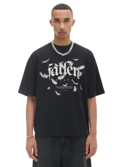 Cropp Koszulki*Czarna koszulka ze sloganem czarny