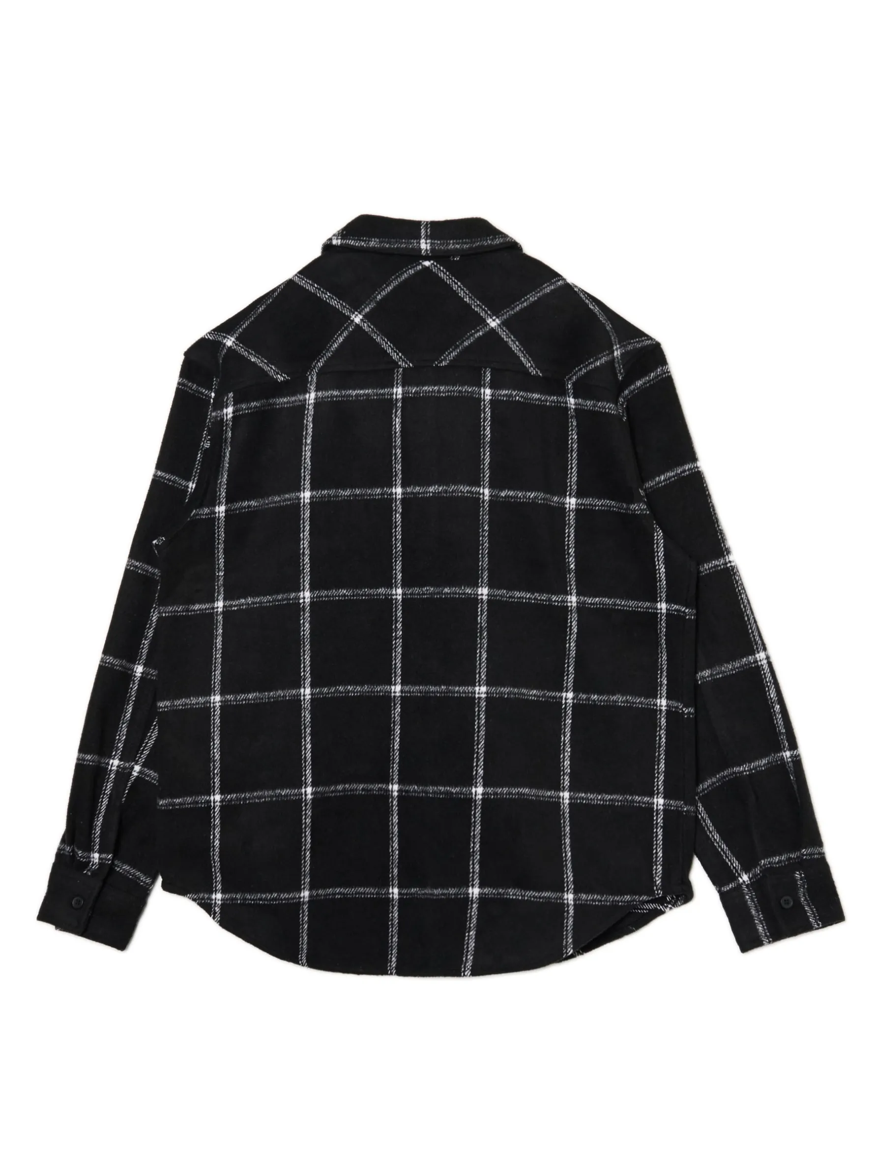 Cropp Koszule*Czarna kraciasta koszula z domieszką wełny czarny