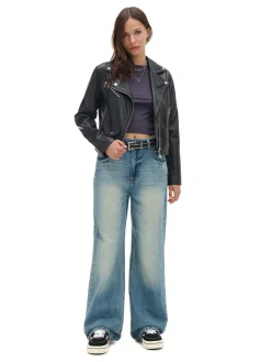 Cropp Kurtki, Płaszcze*Czarna kurtka biker czarny