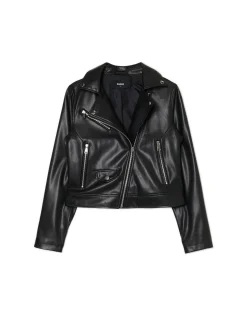 Cropp Kurtki, Płaszcze*Czarna kurtka biker czarny