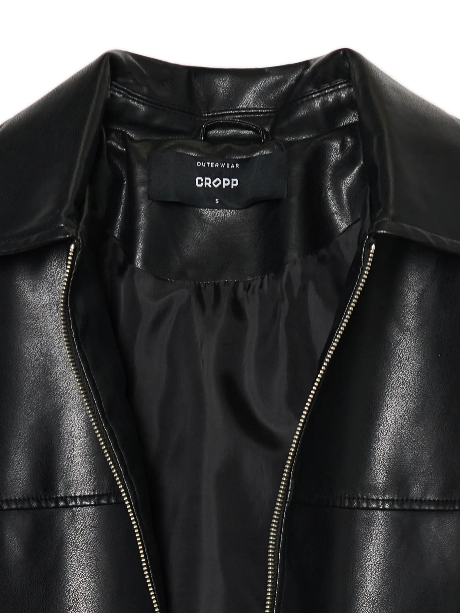 Cropp Kurtki, Płaszcze*Czarna kurtka bomber ze sztucznej skóry czarny