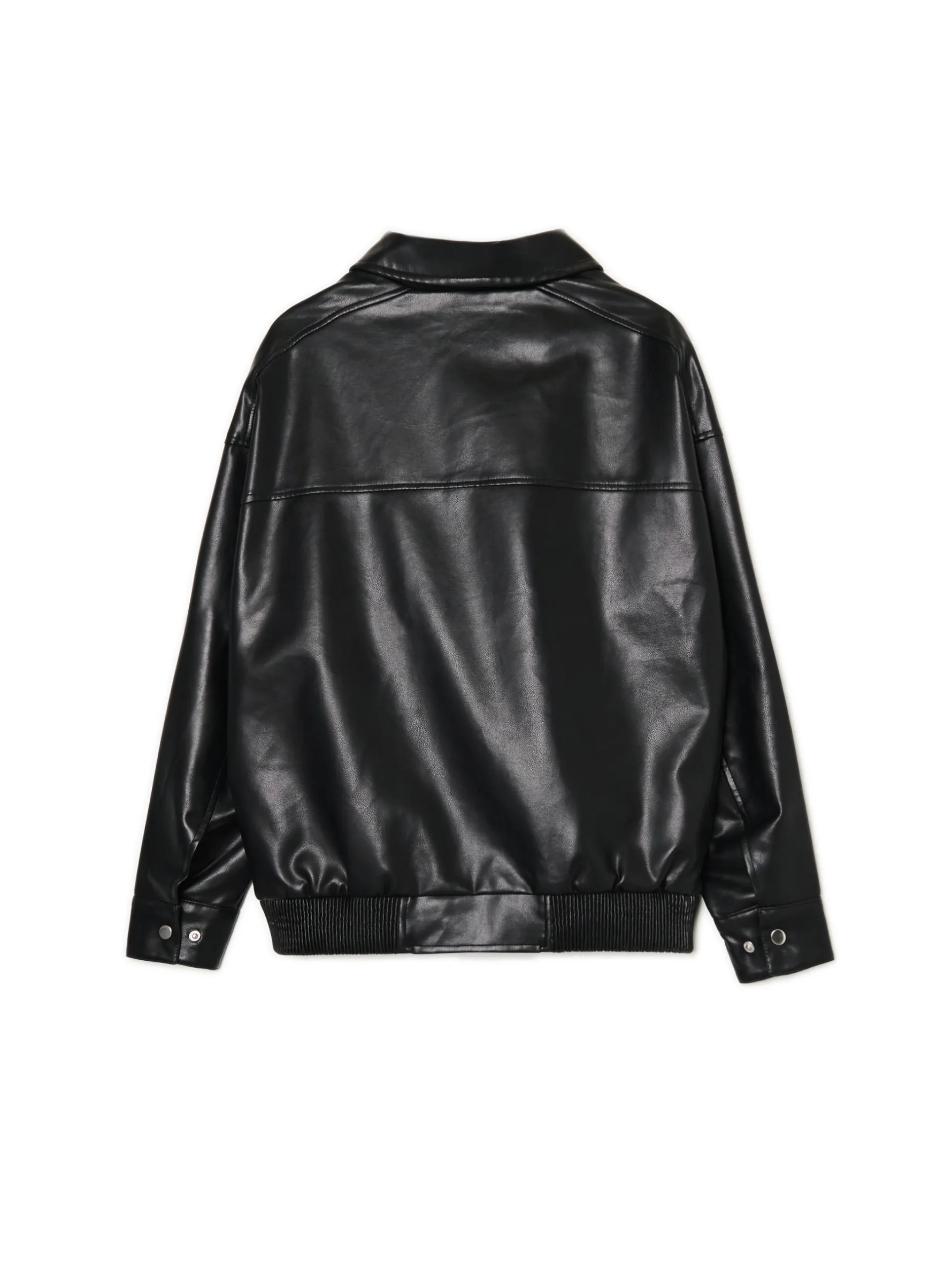 Cropp Kurtki, Płaszcze*Czarna kurtka bomber ze sztucznej skóry czarny