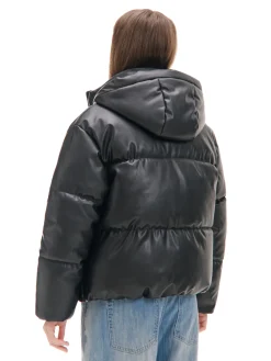 Cropp Kurtki, Płaszcze*Czarna kurtka puffer z kapturem czarny