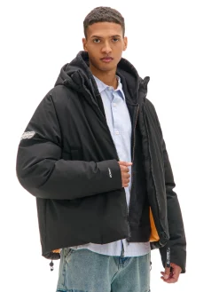 Cropp Kurtki Zimowe|Kurtki, Płaszcze*Czarna kurtka puffer z kapturem czarny