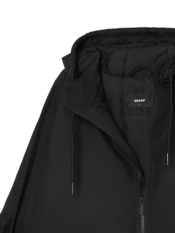Cropp Kurtki, Płaszcze*Czarna kurtka z kapturem i nadrukiem czarny