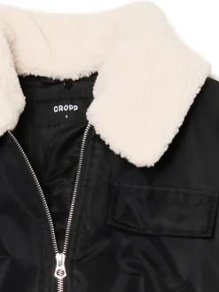 Cropp Kożuszki, Futerka*Czarna kurtka z odpinanym kołnierzem czarny