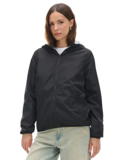 Cropp Kurtki, Płaszcze*Czarna kurtka z regulowanym kapturem czarny