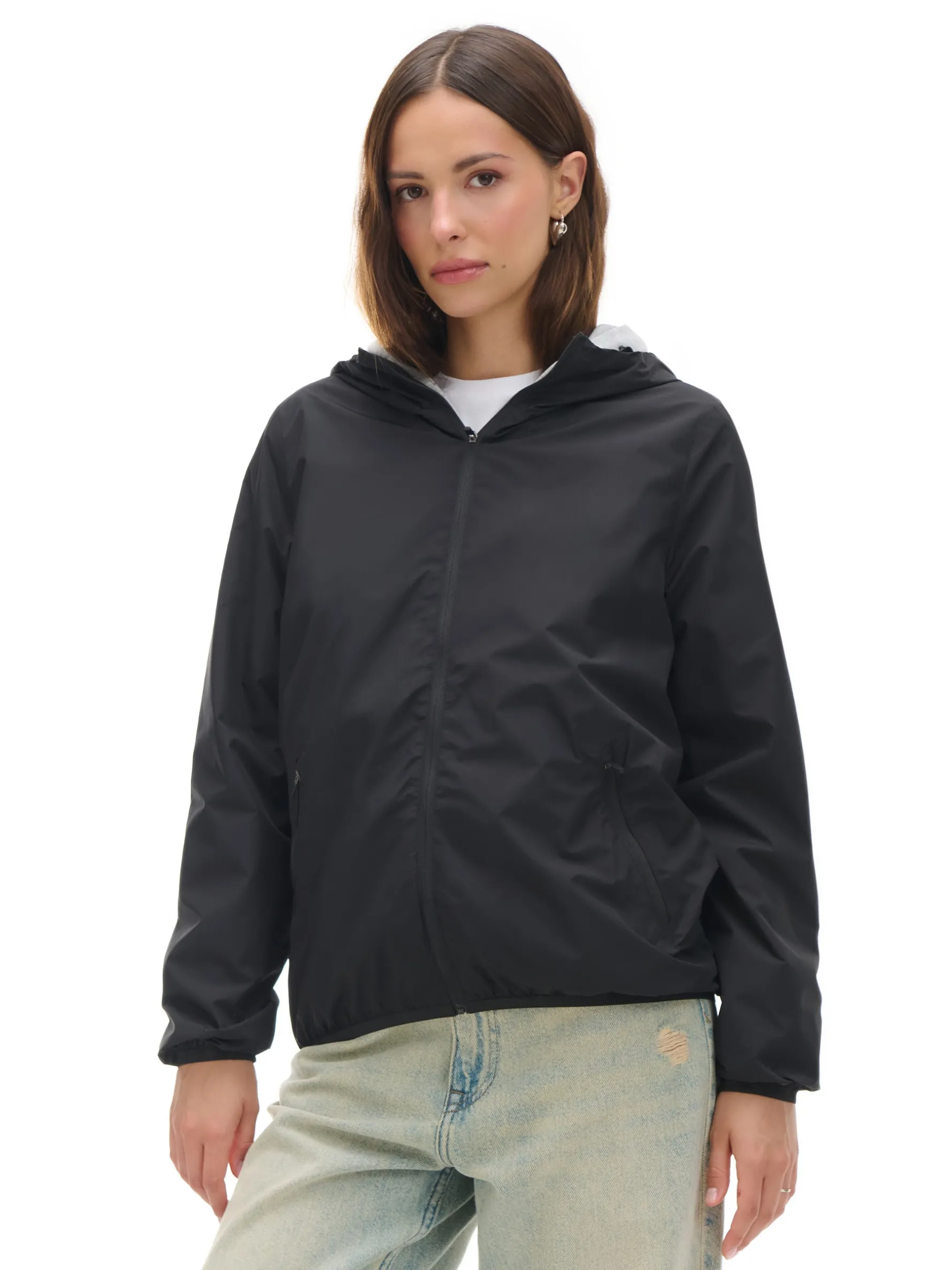 Cropp Kurtki, Płaszcze*Czarna kurtka z regulowanym kapturem czarny