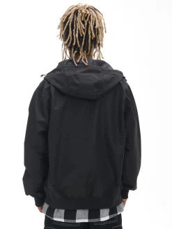 Cropp Kurtki, Płaszcze*Czarna lekka kurtka z kapturem czarny
