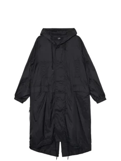 Cropp Kurtki, Płaszcze*Czarna parka z kapturem czarny
