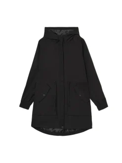 Cropp Kurtki, Płaszcze*Czarna parka z kapturem czarny