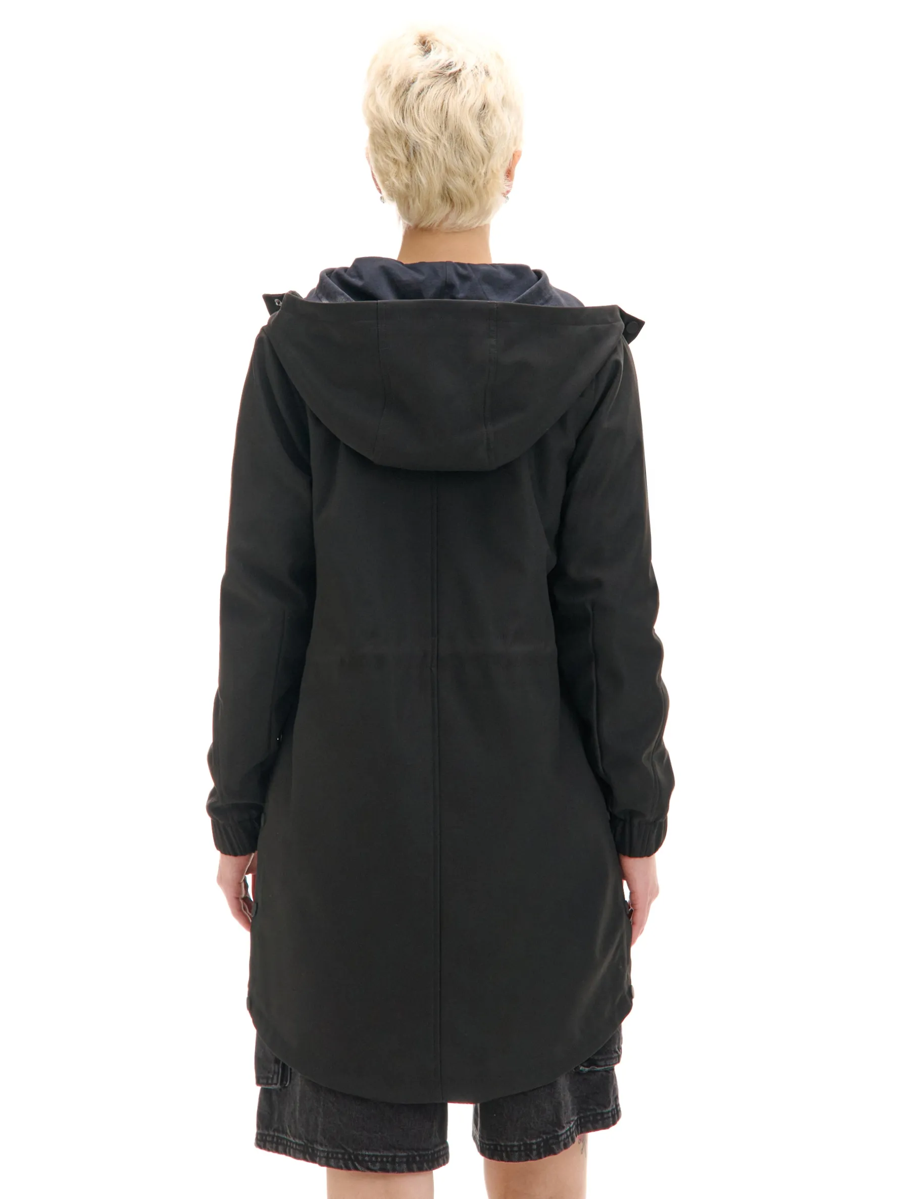 Cropp Kurtki, Płaszcze*Czarna parka z kapturem czarny