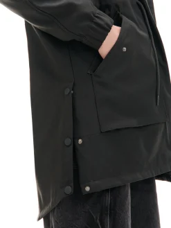Cropp Kurtki, Płaszcze*Czarna parka z kapturem czarny