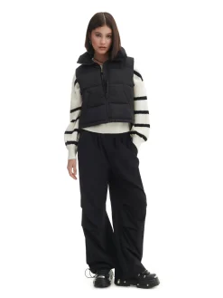 Cropp Kurtki, Płaszcze*Czarna pikowana kamizelka czarny