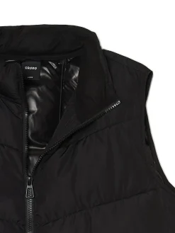 Cropp Kurtki, Płaszcze*Czarna pikowana kamizelka czarny