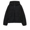 Cropp Kurtki, Płaszcze*Czarna pikowana kurtka z kapturem czarny