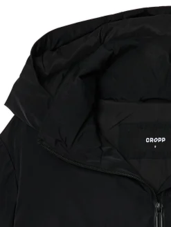 Cropp Kurtki, Płaszcze*Czarna pikowana kurtka z kapturem czarny