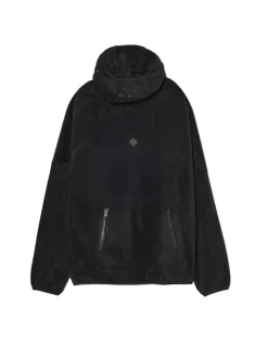 Cropp Bluzy*Czarna polarowa bluza z kapturem czarny