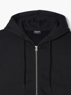 Cropp Bluzy*Czarna rozpinana bluza czarny