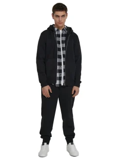 Cropp Bluzy*Czarna rozpinana bluza czarny