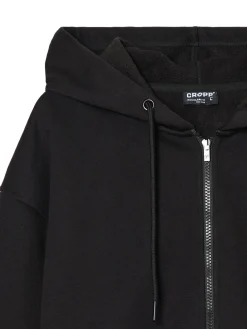 Cropp Bluzy|Sety*Czarna rozpinana bluza z kapturem czarny