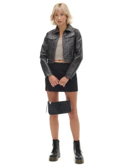 Cropp Spódnice*Czarna spódnica mini z wiskozą czarny