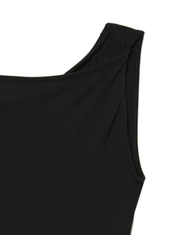 Cropp Sukienki, Kombinezony*Czarna sukienka maxi z marszczeniem czarny