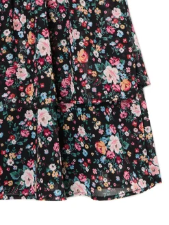 Cropp Sukienki, Kombinezony*Czarna sukienka mini w kwiaty czarny