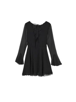 Cropp Sukienki, Kombinezony*Czarna sukienka mini z falbanami czarny