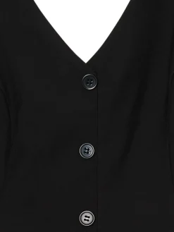 Cropp Sukienki, Kombinezony*Czarna sukienka mini z kołnierzykiem czarny