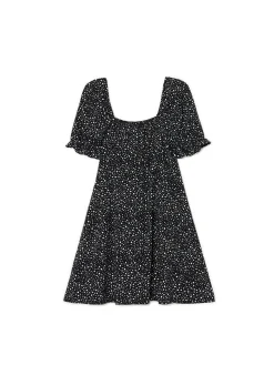 Cropp Sukienki, Kombinezony*Czarna sukienka mini z motywem kwiatowym czarny