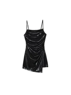 Cropp Sukienki, Kombinezony*Czarna sukienka mini z połyskiem czarny