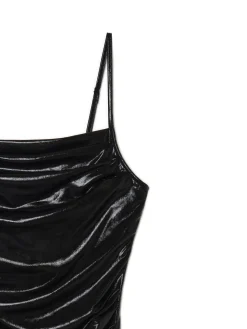 Cropp Sukienki, Kombinezony*Czarna sukienka mini z połyskiem czarny