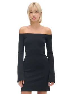 Cropp Sukienki, Kombinezony*Czarna sukienka mini z rękawami flare czarny