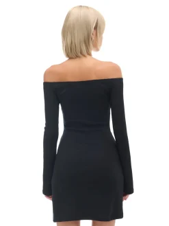 Cropp Sukienki, Kombinezony*Czarna sukienka mini z rękawami flare czarny