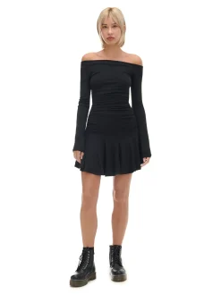 Cropp Sukienki, Kombinezony*Czarna sukienka z długim rękawem czarny