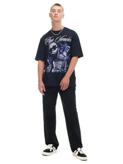 Cropp Spodnie*Czarne bawełniane spodnie loose czarny