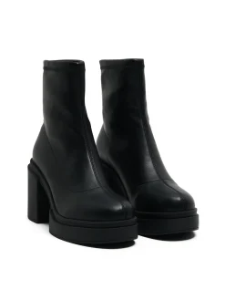 Cropp Botki, Trzewiki*Czarne botki na słupku czarny