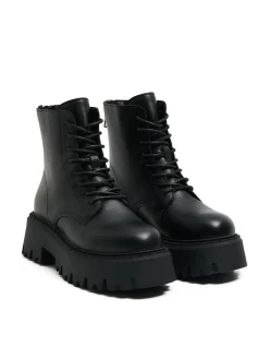 Cropp Botki, Trzewiki*Czarne botki zapinane na zamek czarny