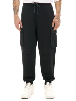 Cropp Spodnie*Czarne dresowe joggery z kieszeniami czarny