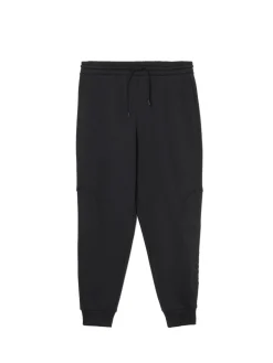 Cropp Spodnie*Czarne dresowe joggery z nadrukiem na nogawce czarny