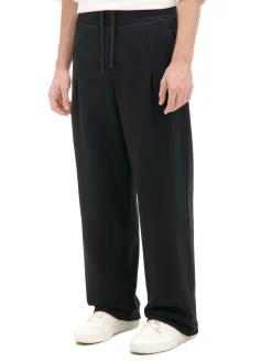 Cropp Spodnie*Czarne dresy wide leg czarny